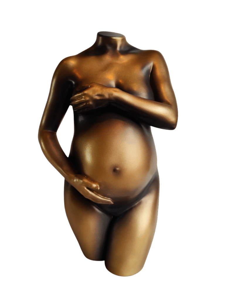 Zwangerschapsbeeldje - Buikbeeldje - Buikbeeld - Zwangerschapsbeeldje - Zwangerschap - Metal Aged Shape - 3D - Zilver - Koper - Brons - Bronzen -Limburg - Brabant - Buik - Zwanger