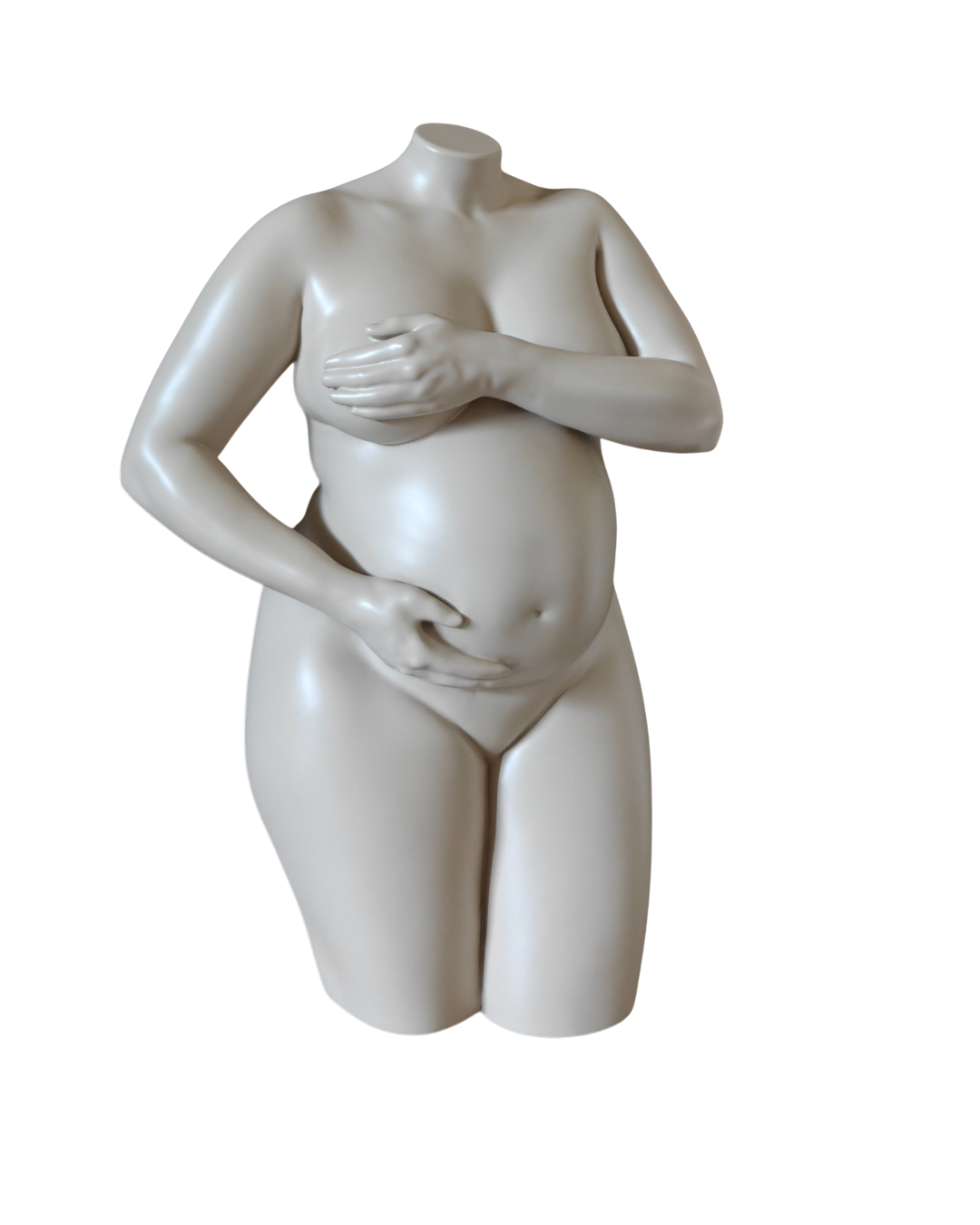 Zwangerschapsbeeldje - Buikbeeldje - Buikbeeld - Zwangerschapsbeeldje - Zwangerschap - Metal Aged Shape - 3D - Nude - Beige - Zand - Taupe - Limburg - Brabant - Buik - Zwanger