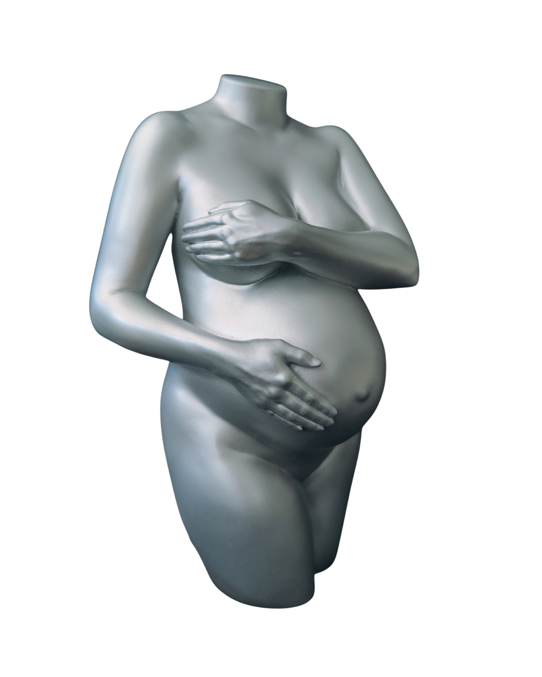 Zwangerschapsbeeldje - Buikbeeldje - Buikbeeld - Zwangerschapsbeeldje - Zwangerschap - Metal Aged Shape - 3D - Zilver - Koper - Brons - Bronzen -Limburg - Brabant - Buik - Zwanger